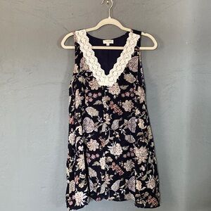 Umgree Floral Shift Dress Lace Collar Cottagecore Prairie Romantic Size …